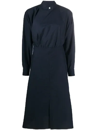 Isabel Marant Talbot Tailored Poplin Midi Dress In Navy