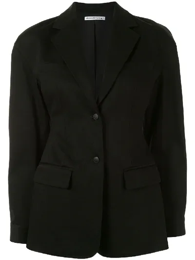 Alexander Wang Fringed Single-breasted Jacket In Black