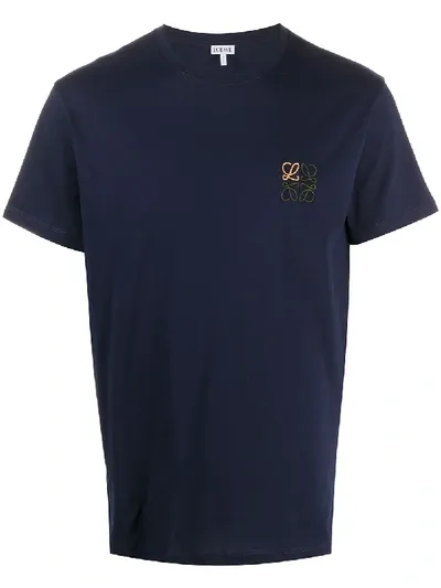 Loewe Anagram Crew-neckt-shirt In Blue