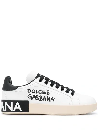 Dolce & Gabbana Logo Printed Sneakers In White