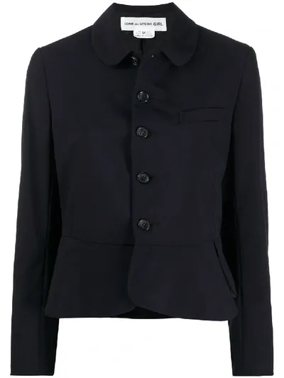 Comme Des Garcons Girl Peplum Single-breasted Blazer In Blue