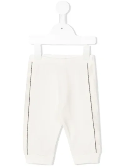 Moncler Babies' Logo Patch Track Pants In Neutrals