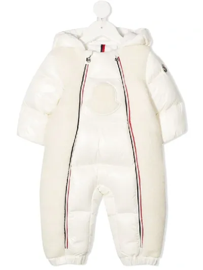 Moncler Babies' Padded Logo Patch Snowsuit In White