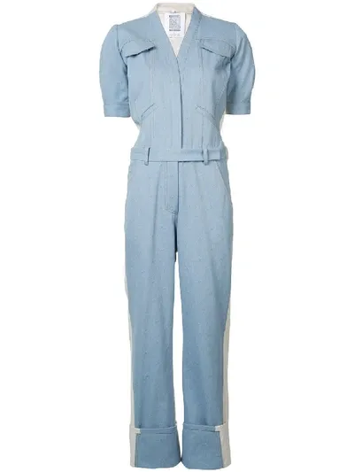 Rosie Assoulin Mechanic Block Panel Jumpsuit In Blue