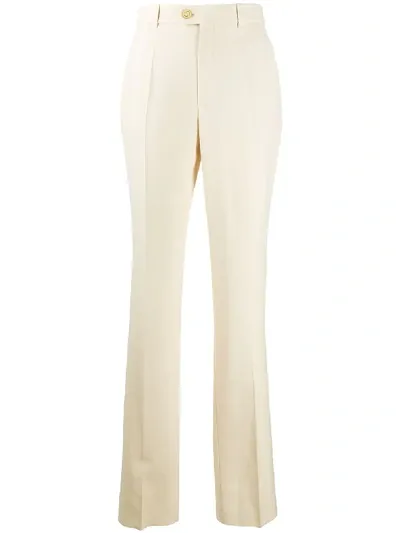 Gucci High-waist Tailored Cut Trousers In Neutrals