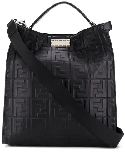 Fendi Peekaboo X-lite Fit Tote Bag In Black