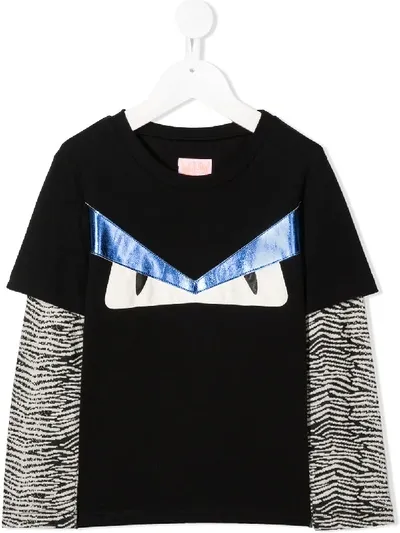 Wauw Capow Kids' Tom Temper Layered T-shirt In Black