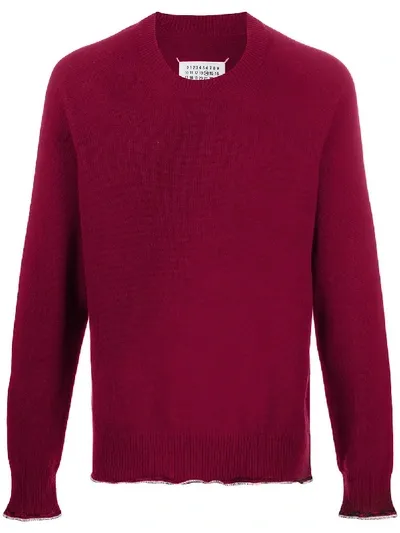 Maison Margiela Elbow-patch Raglan Jumper In Red