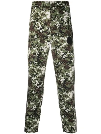 Moncler Camouflage Print Track Pants In Green