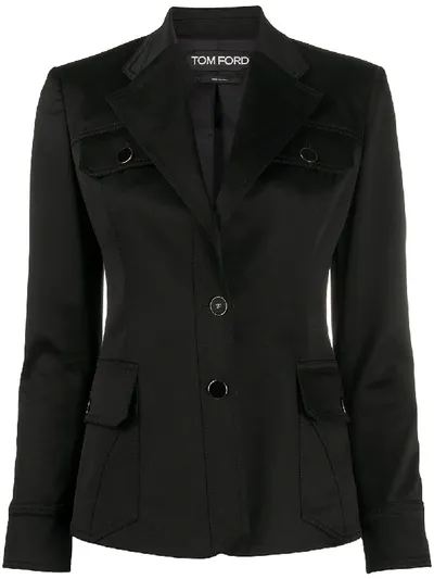 Tom Ford Sahariana Tailored Blazer In Black