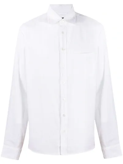 Sease Long Sleeved Patch-pocket Shirt In White