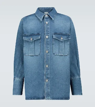 Loewe Patch Pocket Denim Shirt In Blue