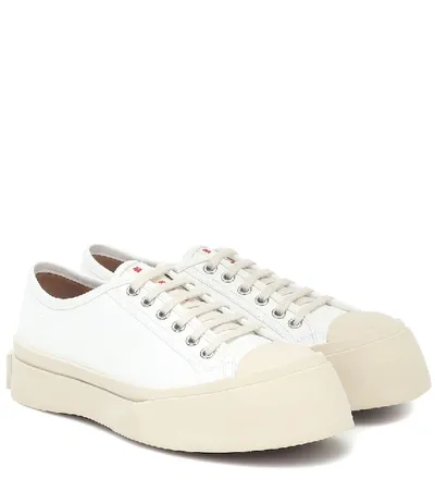 Marni Pablo Leather Sneakers In Bianco