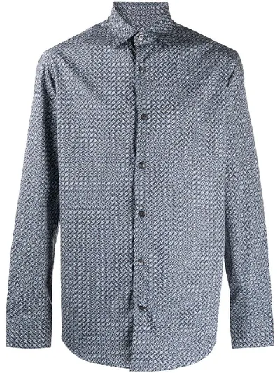 Ferragamo Classic Button-up Shirt In Blue