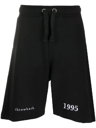 Throwback Logo Embroidered Track Shorts In Black