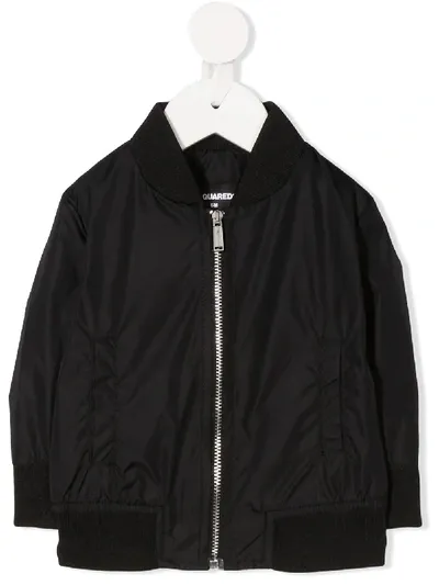 Dsquared2 Babies' Logo-print Bomber Jacket In Black