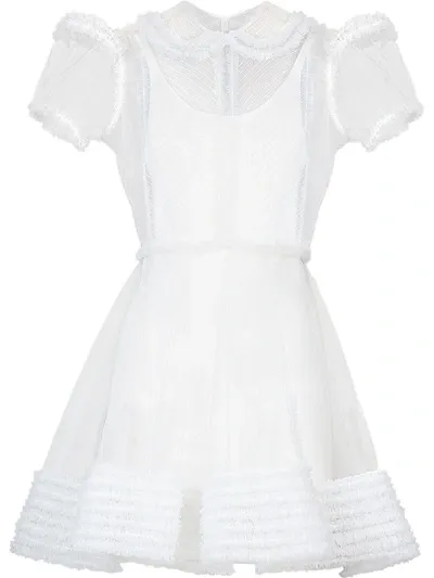 Fendi Tulle Puff-sleeve Shirtdress In White