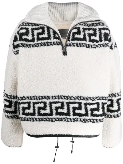 Isabel Marant Printed Zip-down Jumper In White