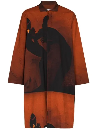 Orange Culture Graphic-print Robe In Orange X Homecoming Mikey Robe Ct Multi