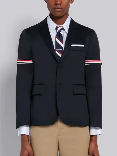 Thom Browne Navy Cotton Twill Grosgrain Armband Unconstructed Classic Sport Coat