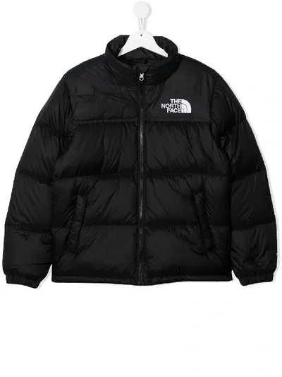 The North Face Teen Nuptse 1996 Embroidered-logo Padded Jacket In Black