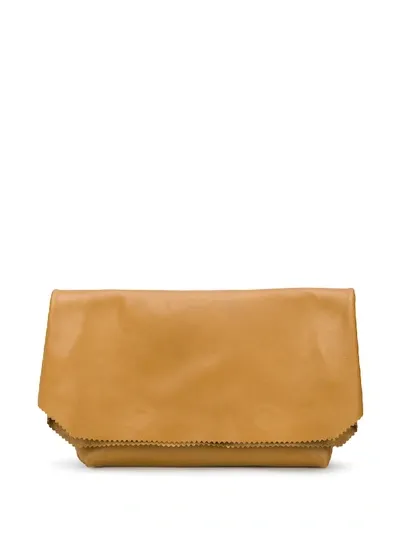 Vetements Leather Medium Paper Bag In Brown In Neutrals