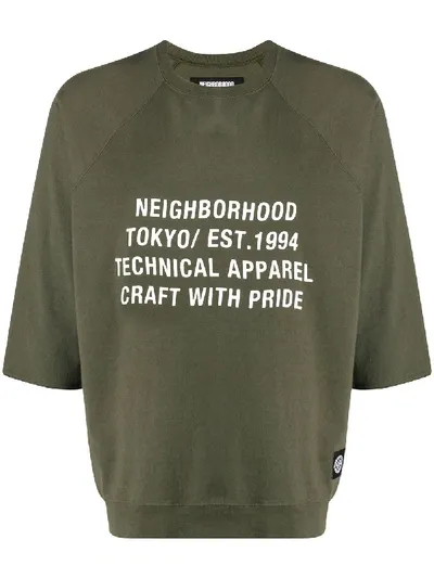 Neighborhood Logo Sweat T-shirt In Green