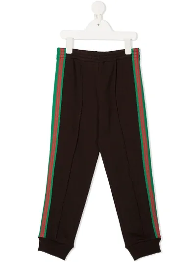 Gucci Kids' Sporthose Mit Webstreifen In Brown