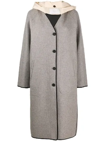 Tela Cocoon Coat In Grey