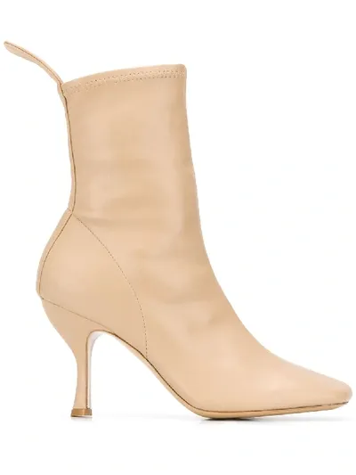 Gia Couture Soraya Square-toe Ankle Boots In Neutrals