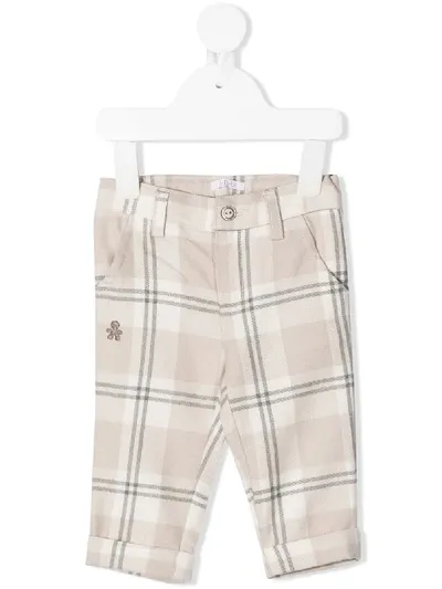 Le Bebé Enfant Babies' Check Print Trousers In Neutrals