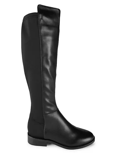 Saks Fifth Avenue Women's Harrah Mixed Media Knee-high Boots In Black