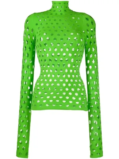 Maisie Wilen Circle Cut-out Top In Green