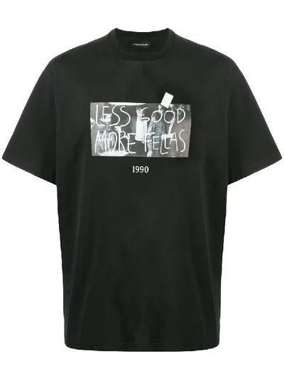 Throwback Italians Oversized T-shirt In Black