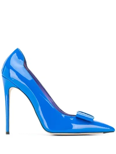 Victoria Beckham Freya 115mm Bow Detail Pumps In Blue