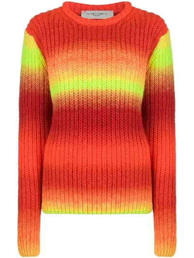 Golden Goose Contrasting Stripe Ribbed Jumper In Orange