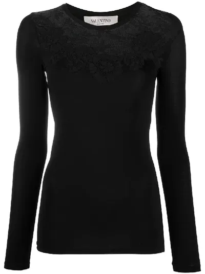 Valentino Long-sleeve T-shirt In Black