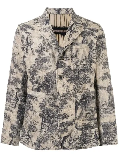 Uma Wang Floral Print Blazer In Brown