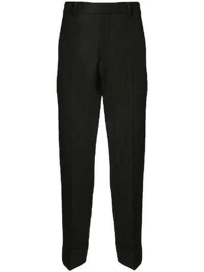 Solid Homme Mid-rise Tailored Trousers In Black