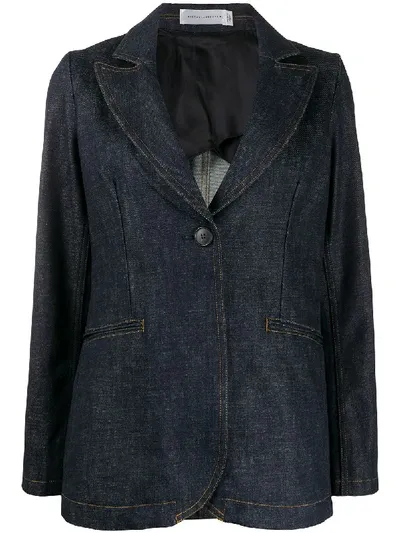 Victoria Beckham Single-breasted Denim Blazer In Blue