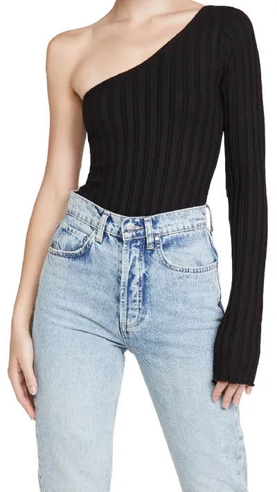 Simon Miller Vedado One Shoulder Top In Black