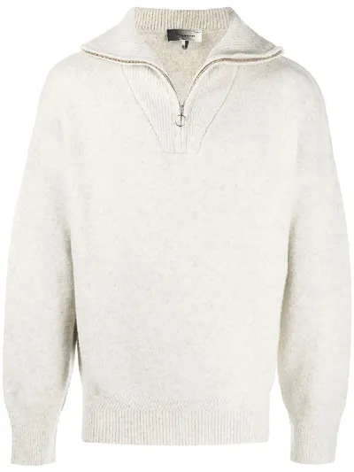 Isabel Marant Front Zip Fastening Jumper In Grey