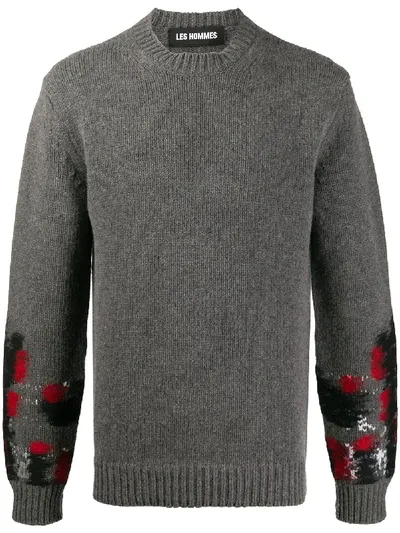 Les Hommes Crewneck Jumper In Grey