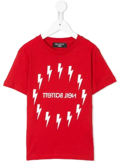 Neil Barrett Kids' Logo T-shirt In 040red