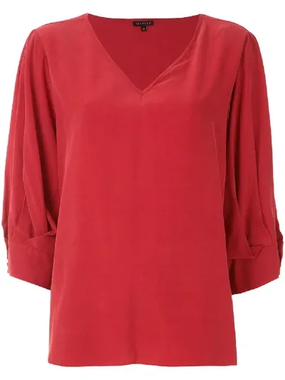 Alcaçuz Ramos Pleated Blouse In Red