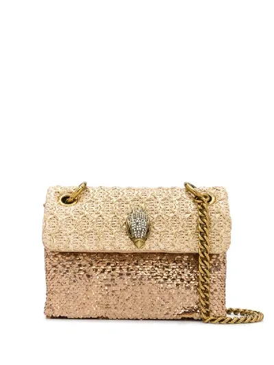 Kurt Geiger Sequin Panel Kensington Bag In Brown