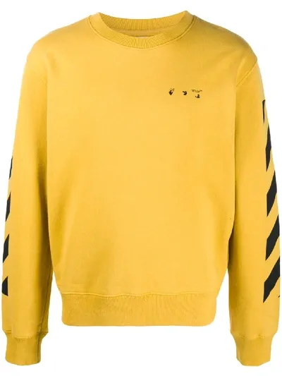 Off-white Arrows Motif Print Sweatshirt In Yellow