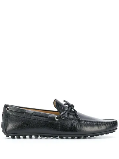 Tod's Leather Loafers In Black