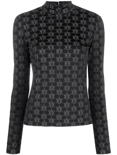 Emilio Pucci X Koché Geometric Pattern Turtleneck Top In Black