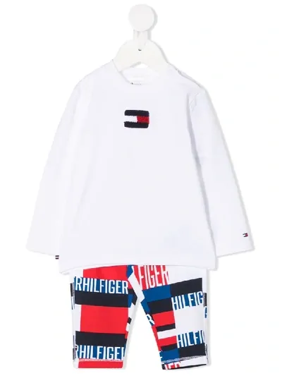 Tommy Hilfiger Junior Babies' Colour-block Logo Track Suit In White